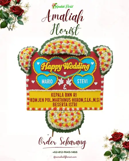 Papan Bunga Pernikahan Sanggi